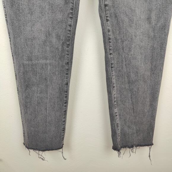 Madewell Curvy Stovepipe Jeans Womens 30 Gray Armand Wash Stretch Raw Hem S - Picture 4 of 9